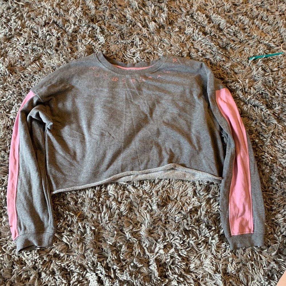 Astrology Grey Cropped Long-sleeve